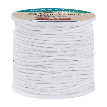 BENECREAT 2.5mm White Elastic Cord 38 Yard Stretch Thread Beading Cord Fabric Crafting String Rope for DIY Crafts Bracelets Necklaces EC-BC0001-2.5mm-16B-1