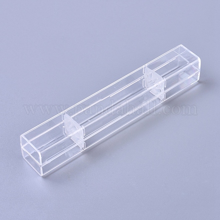 透明なプラスチック製のタトゥーペン収納ボックス  マイクロブレードペンボックス  アートメイク ビューティー ボディ アート アクセサリー  長方形  透明  15.7x2.45x2.55cm ODIS-WH0005-37-1