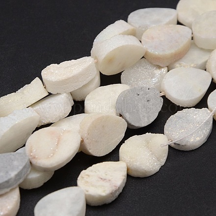 Brins de perles de cristal de quartz druzy en forme de larme G-F147-03-1