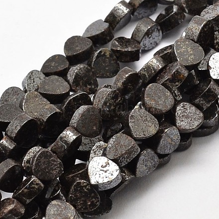 Coeur perles de pierre noire naturelle G-P103-08-1
