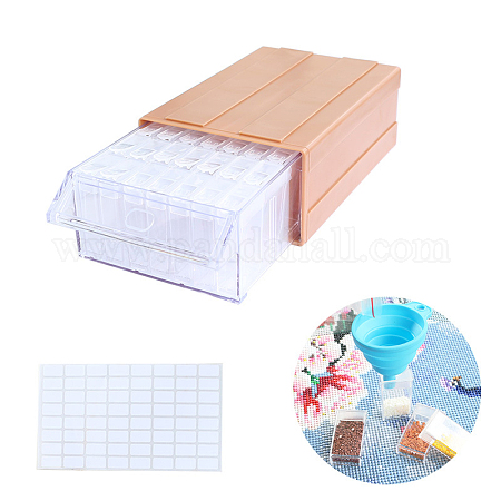 Diamond Painting Storage Stackable Bead Organizer Drawers, with 35 Slots  Rectangle Individual Containers, Silicone Funnel and Writable Stickers,  Dark
