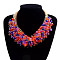 Alloy Bib Neckalces for Women, with Faceted Resin Round Beads, Gold, Colorful, 17.72 inch(45cm)