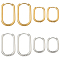 8 Pairs 4 Styles 304 Stainless Steel Oval Hoop Earrings, Mixed Color, 16.5~26.5x11.5~16x2~2.5mm, 2 pairs/style