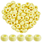 800Pcs Opaque Plastic Beads, Barrel, Yellow, 9x6mm, Hole: 3.8mm