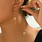 201 Stainless Steel Cute Hollow Heart Delicate Ear Thread, Golden, Golden, 116x9.4mm