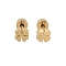304 Stainless Steel Stud Earrings for Women, Clover, Golden, 5x5mm