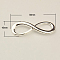 Alloy Links connectors, Cadmium Free & Lead Free, Infinity, Silver Color Plated, 30x10x2mm