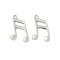 Brass Pendants, Musical Note Charms, Rack Plating, Long-Lasting Plated, Cadmium Free & Lead Free, Platinum, 14.5x9.5x1.5mm, Hole: 1mm