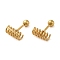 Ion Plating(IP) 304 Stainless Steel Stud Earrings, Spiral, Golden, 4.5x11mm