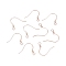 925 Sterling Silver Earring Hooks, Ear Wire, Rose Gold, 14.5mm, Hole: 1.6mm, Pin: 0.6mm