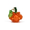Halloween Theme Glass Seed Beads Pendants, with Leaf Acrylic Charm and Jump Rings, Pumpkin Charm, Orange, 19x18.5mm, Hole: 4.5mm