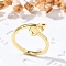 Brass Cuff Rings for Women, Letter, Letter A, Inner Diameter: 15.6mm