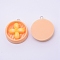 Resin Pendants, with Iron Finding, Imitation Food, Flat Round with Pastry, FireBrick, 28~30x24~25x9~10mm, Hole: 2mm, 10pcs/bag