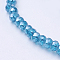 Electroplate Glass Beads Strands, AB Color Plated, Faceted, Rondelle, Steel Blue, 2.5x2mm, Hole: 0.8mm, about 168~170pcs/strand, 16.9 inch