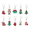 10Pcs 10 Styles Christmas Themed PVC Plastic Keychain, with Alloy Split Key Rings, Mixed Color, 9.5~11.7cm, 1pc/style