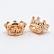 Alloy Bead Cones, Crown, Rose Gold, 14x10x7mm, Hole: 7mm