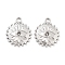 Non-Tarnish 304 Stainless Steel Pendant Rhinestone Settings, Sun, Stainless Steel Color, 21.5x18x2.5mm, Hole: 2mm, Fit for 2.5mm Rhinestone