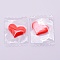 Resin Pendants, with Clear Plastic Bags, Heart, Red, 37x28.5x5mm, Hole: 2mm