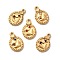 304 Stainless Steel Pave Rhinestone Pendants, Oval with Fishtail Pattern Charms, Ion Plating(IP),  Real 18K Gold Plated, Mixed Color, 16.5x11x2.5mm, Hole: 1.2mm