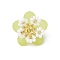 Glass Seed Beaded Flower Pendants, with Acrylic & Alloy & Brass, Yellow Green, 11x20.5x20mm, Hole: 2mm