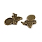 Tibetan Style Alloy Pendant Cabochon Settings, Butterfly, Antique Bronze, Tray: 14.5x10.5mm, 29x21x3mm, Hole: 1.6mm