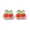Fruit Transparent Epoxy Resin Decoden Cabochons, with Paillettes, Cherry, 19x21x10mm
