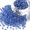 8/0 Glass Seed Beads, Silver Lined Round Hole, Round, Royal Blue, 3mm, Hole: 1mm, about 10000 beads/pound