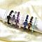 Adjustable Natural Mixed Gemstone Beads Braided Bead Bracelets for Women, Rose, Inner Diameter: 2-1/4~2-1/2 inch(5.8~6.5cm)