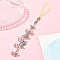 Flower Acrylic & Glass Mobile Straps, Butterfly Alloy Charms Mobile Deocoratione, Yellow, 16.5cm