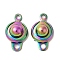 201 Stainless Steel Snap Clasps, Rainbow Color, 15.5x9x5mm, Hole: 1.5mm