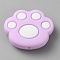 Cat Paw Print Food Grade Eco-Friendly Silicone Focal Beads, Pearl Pink, 23.5x28x8.5mm, Hole: 2mm