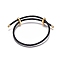 Adjustable 304 Stainless Steel Wire Rope Cord Bracelets Making, with Brass and Rubber Slide Beads, Long-Lasting Plated, Golden, Black, 1-5/8 inch~3-1/4 inch(4~8.2cm)