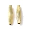 Brass Beads, Rack Plating, Lead Free & Cadmium Free, Oval, Real 18K Gold Plated, 15x3.7mm, Hole: 1mm