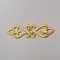 Embroidery Iron on/Sew on Polyester Ribbon Patches, Hollow Trim for Costume Accessories, Gold, 35x124x1mm