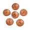 Spray Painted Natural Wood Buttons, Gear, 2-Hole, Chocolate, 27.5x6mm, Hole: 2.2mm