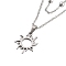 Stainless Steel Pendants Necklaces, Cable Chain Necklaces, Sun, 16.97 inch(43.1cm) Pendant: 16.5x14mm