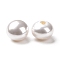 ABS Plastic Beads, Imitation Shell & Pearl, Half Drilled, Abacus, White, 8x6mm, Hole: 1.4mm