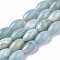 Natural Amazonite Beads Strands, Oval, 14x8mm, Hole: 1mm, about 28pcs/strand, 15.35 inch(39 cm)