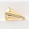 Brass Micro Pave Cubic Zirconia Cuff Open Rings, Triangle, Real 18K Gold Plated, 13mm,US Size 6(16.5mm)