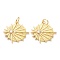 Brass Micro Pave Clear Cubic Zirconia Pendants, Long-Lasting Plated, Flat Round with Sun, Real 18K Gold Plated, 20x20x3mm, Hole: 3.5mm