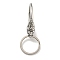 Tibetan Style 316 Surgical Stainless Steel Fittings with 304 Stainless Steel Key Ring, Dragon, Antique Silver, 74mm
