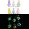 UV Plating Opaque Acrylic Pendants, Luminous, Glow in the Dark, Christmas Tree, Mixed Color, 30.5x18.5mm, Hole: 2.8mm