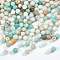 NBEADS About 189 Pcs Natural Amazonite Beads, Undyed 6mm Round Frosted Flower Amazonite Beads Gemstone Beads Stone Loose Beads for Bracelet Necklace Jewelry Making, Hole: 1mm