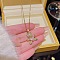 Stainless Steel Cable Chain Necklaces, Rhinestone Pendant Necklaces, Bear, 8.27~19.69 inch(21~50cm)