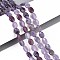 Natural Amethyst Beads Strands, Flat Oval, 8x6x4mm, Hole: 0.8mm, about 48~49pcs/strand, 14.88~15.16''(37.8~38.5cm)