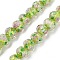 Handmade Foil Lampwork Beads Strands, Rondelle with Flower, Faceted, Green Yellow, 9.5~10x7.5~8mm, Hole: 1.1~1.5mm, about 40pcs/strand, 12.60''(32cm)