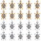 20Pcs 2 Colors Alloy Rhinestone Pendants, with Enamel, Tortoise Charm, Platinum & Golden, 28.5x17x3mm, Hole: 2mm, 10pcs/color