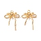 Brass Micro Pave Clear Cubic Zirconia Pendants, Bowknot, Real 18K Gold Plated, 24x18x6mm, Hole: 1.6mm