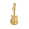 Ion Plating(IP) 304 Stainless Steel Pendants, Guitar Charm, Real 18K Gold Plated, 31x11x2mm, Hole: 1.6mm