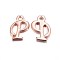 Rose Gold Plated Alloy Letter Pendants, Rack Plating, Letter.P, 14x8x2mm, Hole: 1.5mm
